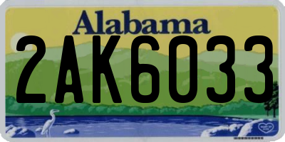 AL license plate 2AK6033
