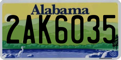 AL license plate 2AK6035