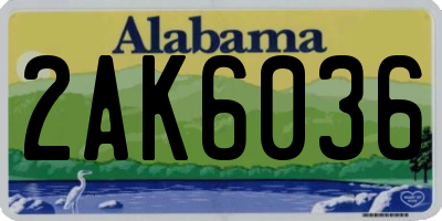 AL license plate 2AK6036
