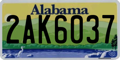 AL license plate 2AK6037