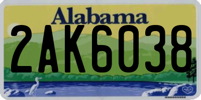 AL license plate 2AK6038