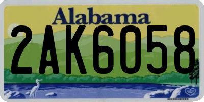 AL license plate 2AK6058