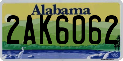 AL license plate 2AK6062