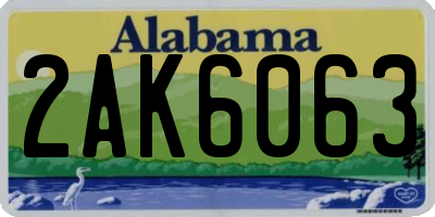 AL license plate 2AK6063