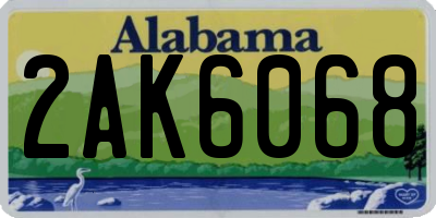 AL license plate 2AK6068