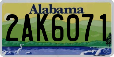 AL license plate 2AK6071