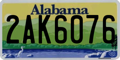 AL license plate 2AK6076