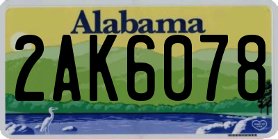 AL license plate 2AK6078