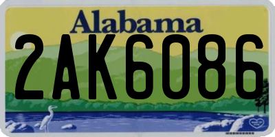 AL license plate 2AK6086