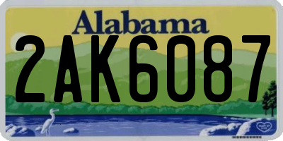 AL license plate 2AK6087