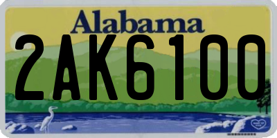 AL license plate 2AK6100
