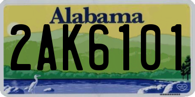 AL license plate 2AK6101