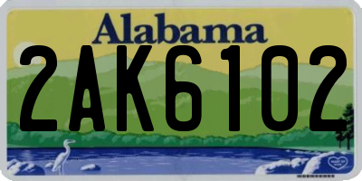 AL license plate 2AK6102