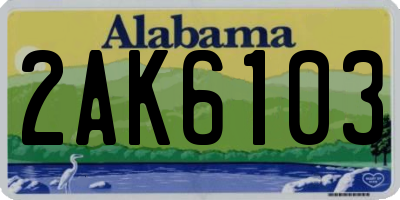 AL license plate 2AK6103
