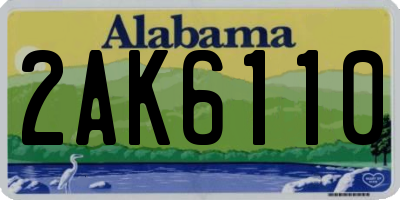 AL license plate 2AK6110