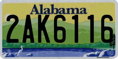 AL license plate 2AK6116