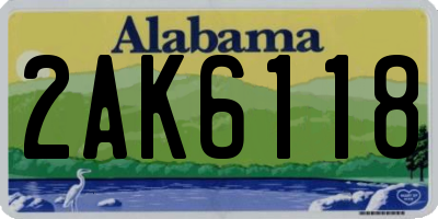 AL license plate 2AK6118