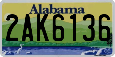 AL license plate 2AK6136