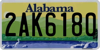 AL license plate 2AK6180