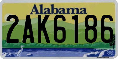 AL license plate 2AK6186