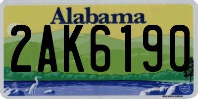 AL license plate 2AK6190