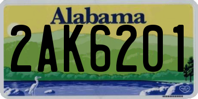 AL license plate 2AK6201