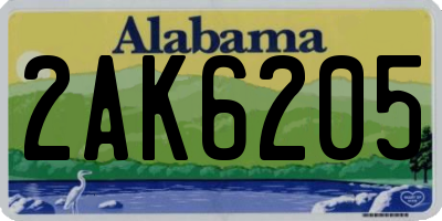 AL license plate 2AK6205