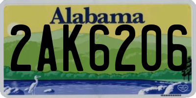 AL license plate 2AK6206