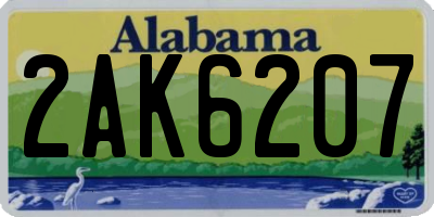 AL license plate 2AK6207