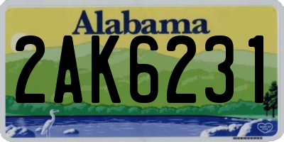 AL license plate 2AK6231