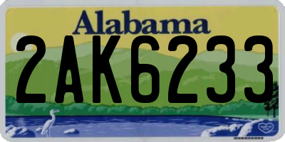 AL license plate 2AK6233