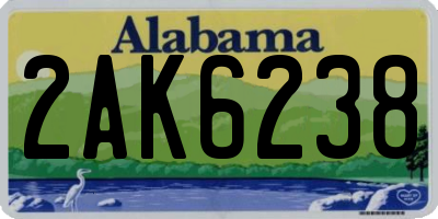 AL license plate 2AK6238