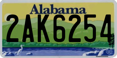 AL license plate 2AK6254
