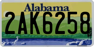AL license plate 2AK6258
