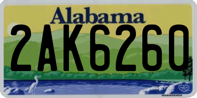 AL license plate 2AK6260
