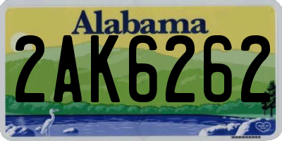 AL license plate 2AK6262