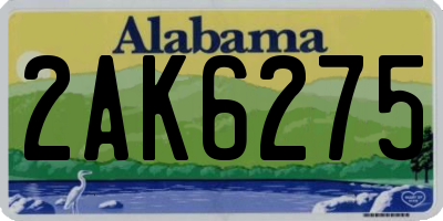 AL license plate 2AK6275