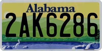AL license plate 2AK6286