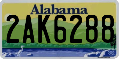 AL license plate 2AK6288