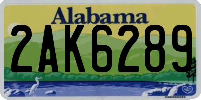 AL license plate 2AK6289