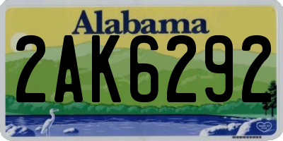 AL license plate 2AK6292