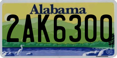 AL license plate 2AK6300