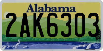 AL license plate 2AK6303