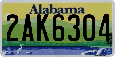 AL license plate 2AK6304