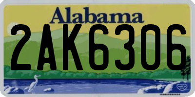 AL license plate 2AK6306