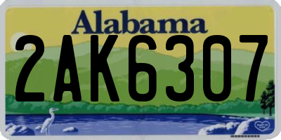 AL license plate 2AK6307
