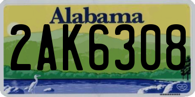 AL license plate 2AK6308