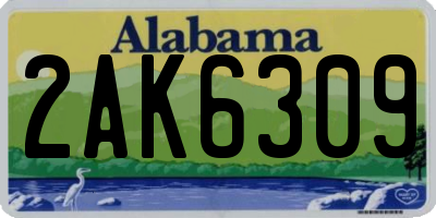 AL license plate 2AK6309