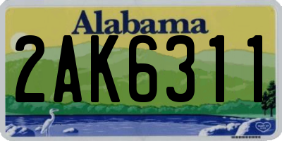 AL license plate 2AK6311