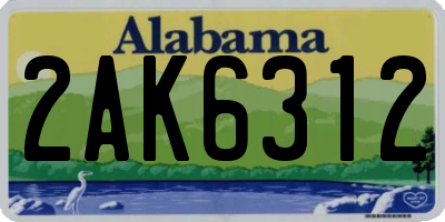 AL license plate 2AK6312
